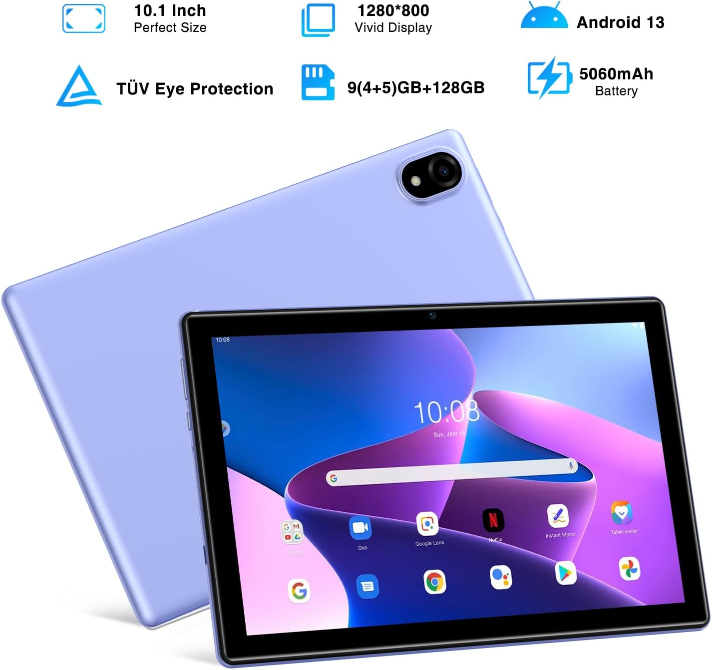 Планшет 10.1" DOOGEE U10 4+12/128Gb 4 ядра Android 15 5060 mAh Фіолетовий, фото №3