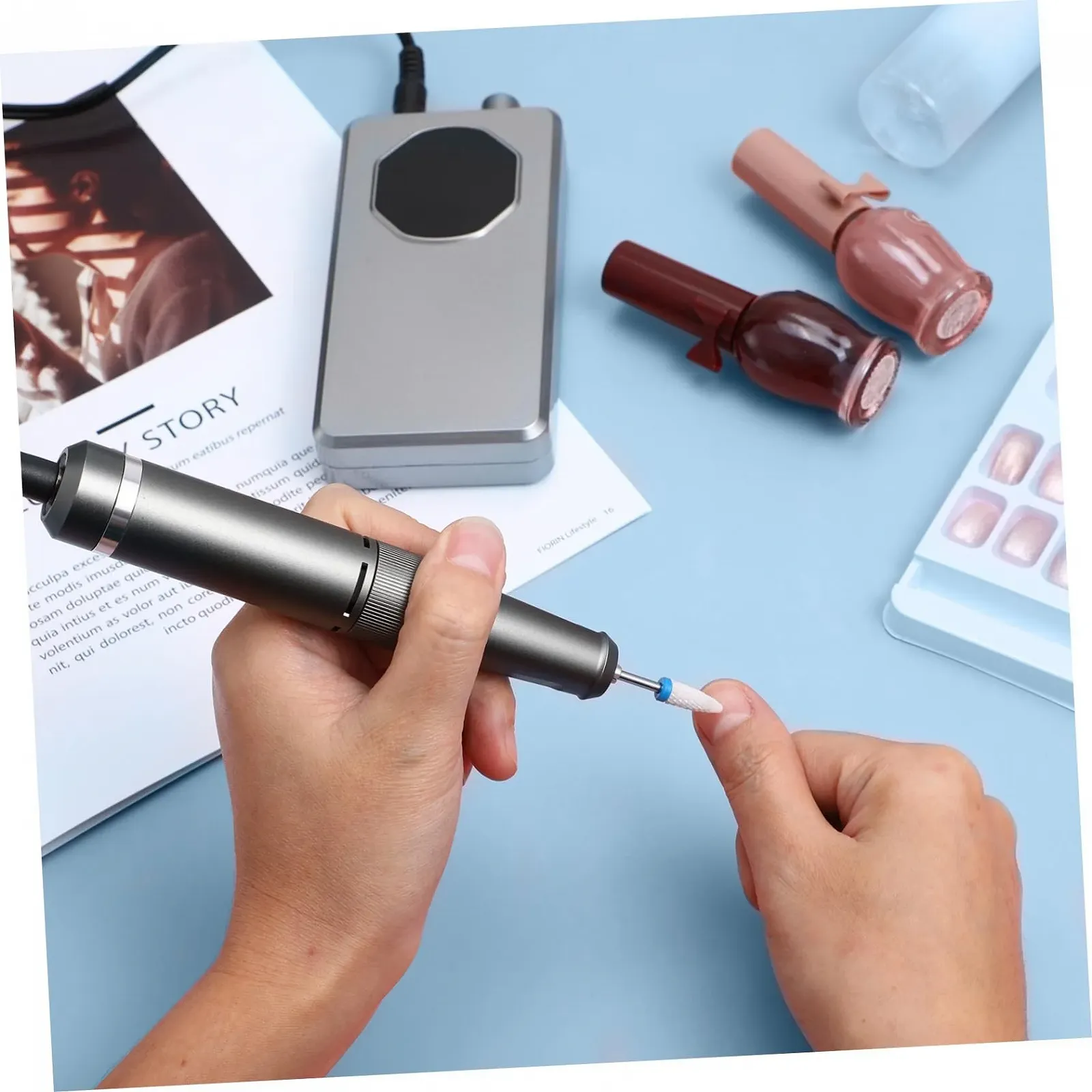 Полировщик для ногтей Healvian Professional Portable 2-в-1 M11 Titanium Grey Cordless, фото №9