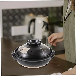 Кастрюля керамическая Ceramic Casserole Pot термостойкая, с отверстием для пара, антипригарная, разные цвета synthetic.ua - Фото 1