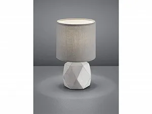 Настільна лампа 28 см Бетонна основа Тканинний абажур Сіра synthetic.ua - Фото 1