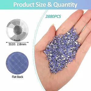 Стрази Термоклейкі Круглі AA 2.8 мм (SS10) Білі, Набір 2880 шт. synthetic.ua - Фото 1