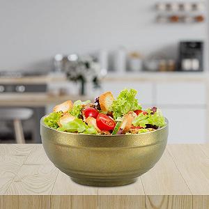 Миска LOVIVER титановая, двухстенная металлическая, для детей, походная, компактная, для еды, для риса, для закусок, золотая synthetic.ua - Фото 1