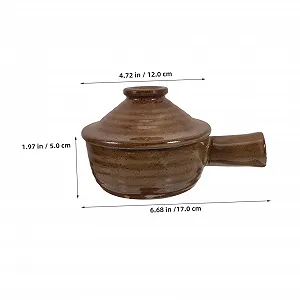 Набор керамических горшков Gatuida 2 шт для микроволновой печи с крышкой жаропрочные терракотовые synthetic.ua - Фото 1