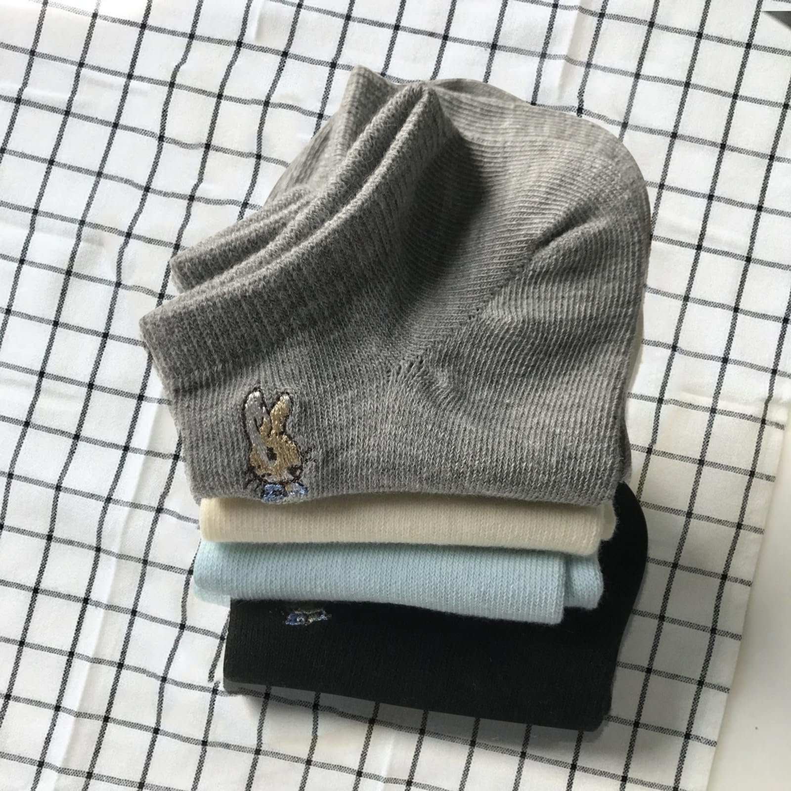 4 пары женских носков с вышивкой кролика, короткие хлопковые носки, фото №8