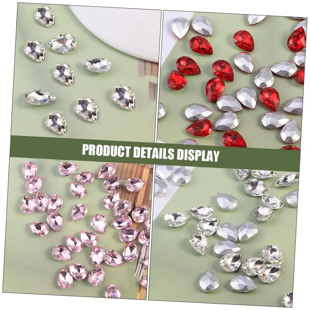 Стрази Скляні NUOBESTY 150 шт. для рукоділля, прикрас для нігтів, фото №6