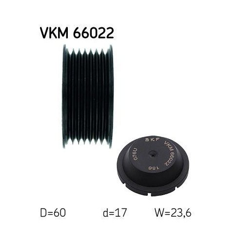 Ролик обводной/направляющий поликлинового ремня SKF VKM 66022 для SUZUKI левый, фото №3