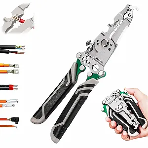 Стриппер складной GIONAR 18-в-1 многофункциональный инструмент для обжима и зачистки проводов - Фото 1