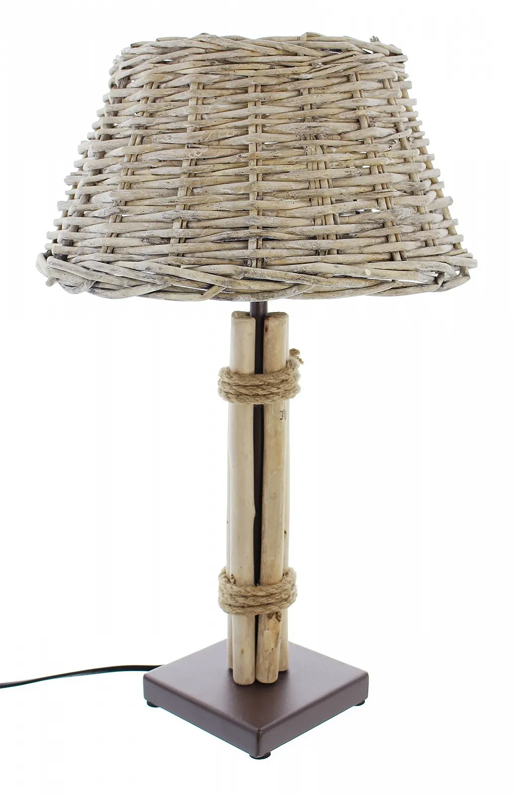 Настільна лампа TreibholzCharme Верба/Метал E27 30 x 47 см Темно-коричневий/Сірий, фото №1