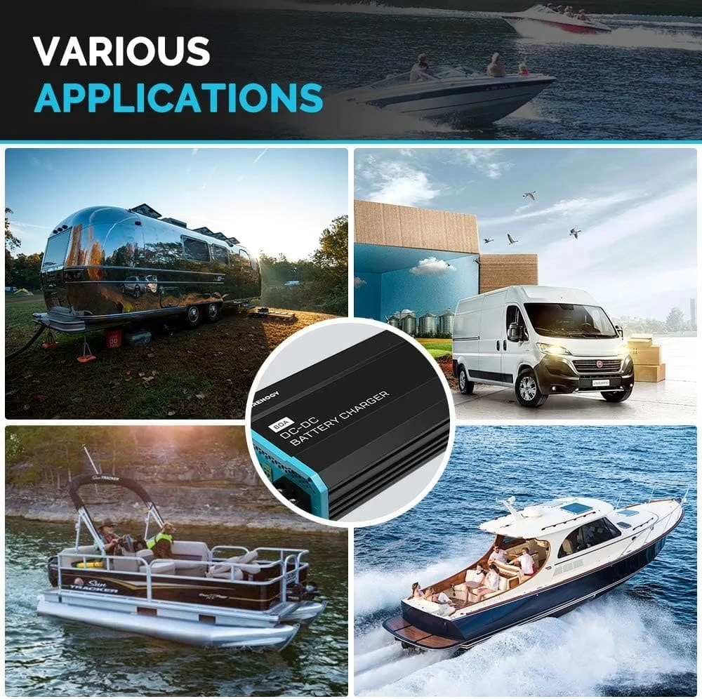 Зарядное устройство для Renogy 12V 60A DC-DC для аккумуляторов Черный, фото №6