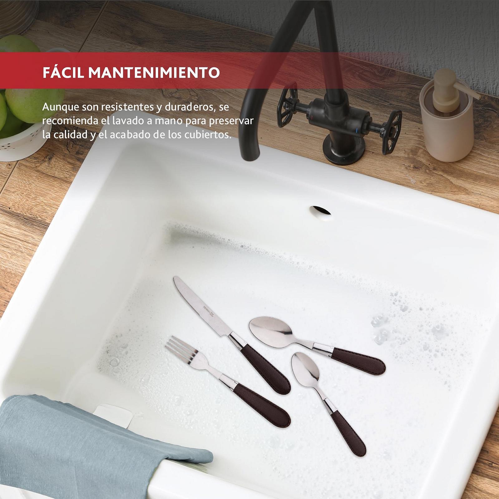 Набор столовых приборов RENBERG BRINNY 24 предмета Нержавеющая сталь Коричневый, фото №5