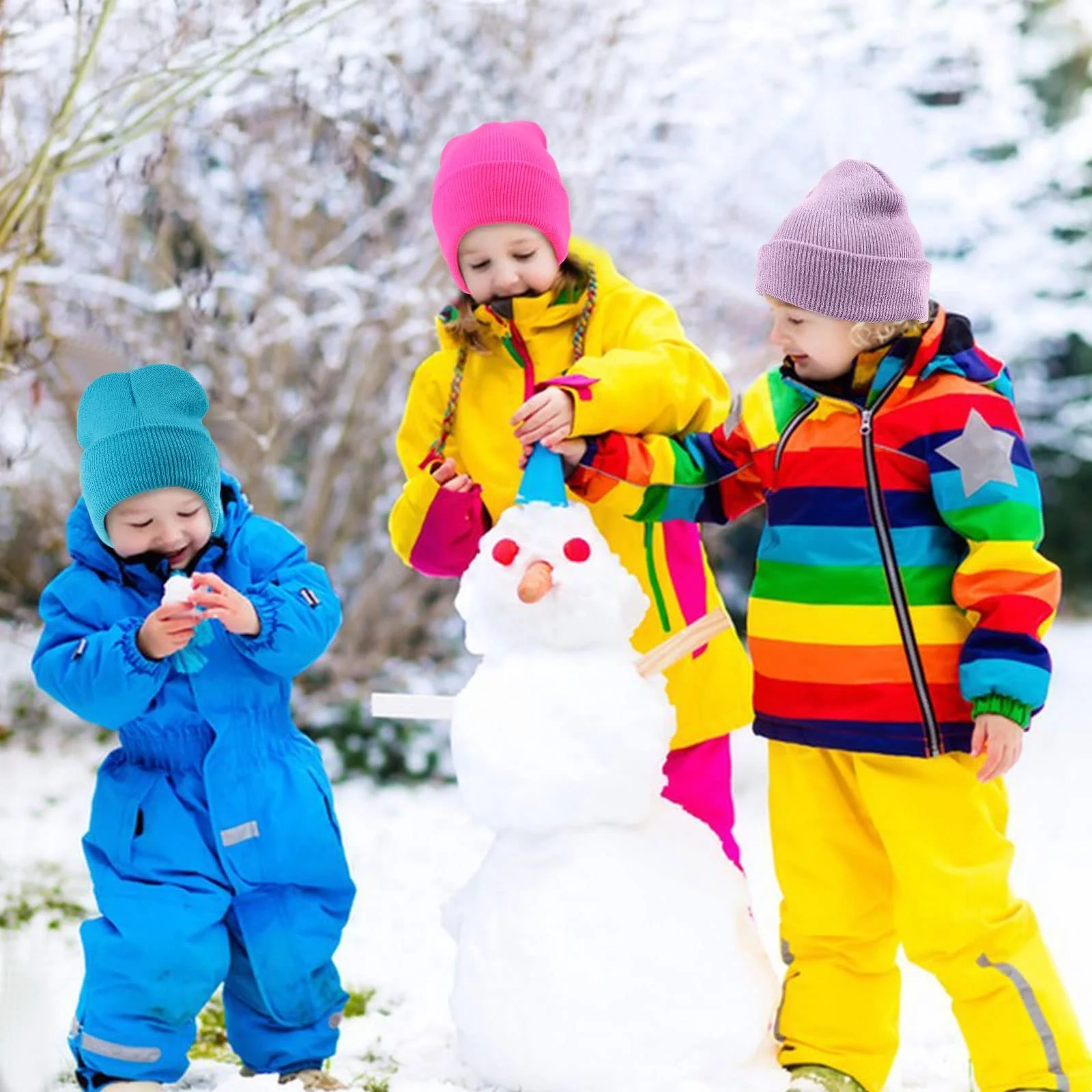 Шапка-біні Geebuzz для дітей, 6 шт., кольорові, теплі, еластичні, в'язані, унісекс, для зими та осені, фото №6 Шапка-біні Geebuzz для дітей, 6 шт., кольорові, теплі, еластичні, в'язані, унісекс, для зими та осені, фото №6