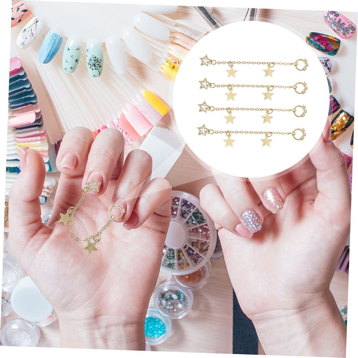 Набір аксесуарів для нігтів WOONEKY, золотий сплав, фото №4