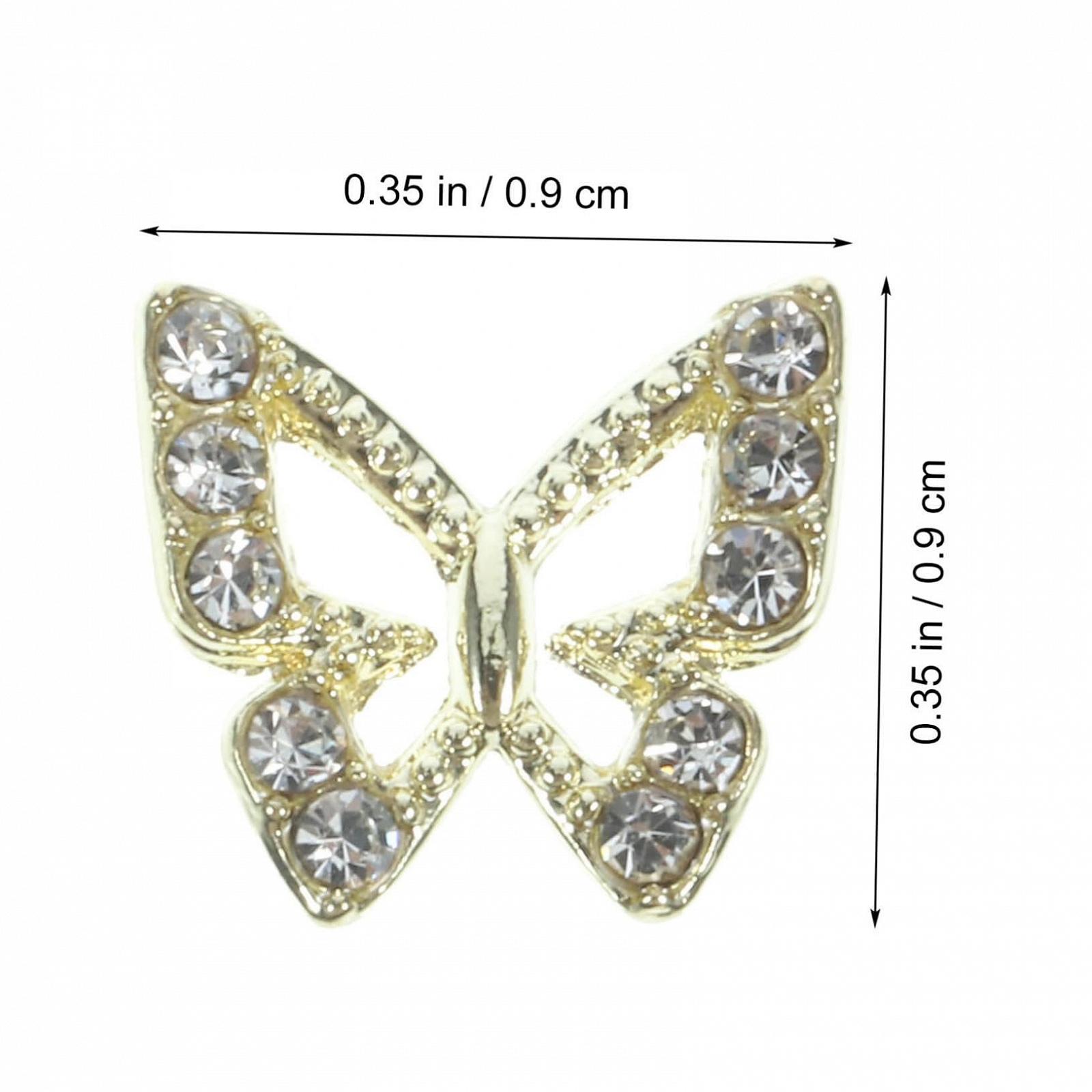 Украшения для ногтей Бабочки со стразами, 20 шт., фото №9