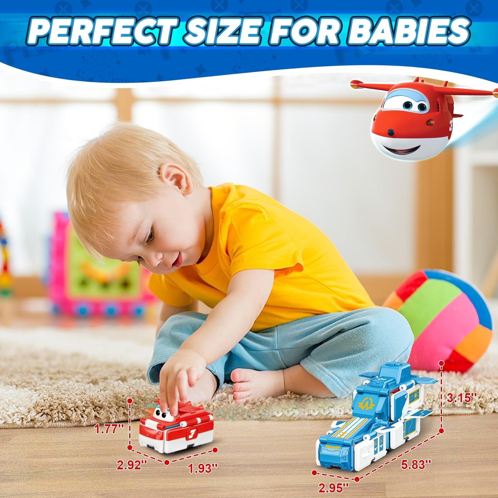 Трансформер Super Wings 3-в-1 База и Переворачивающиеся Машинки Синий, фото №3