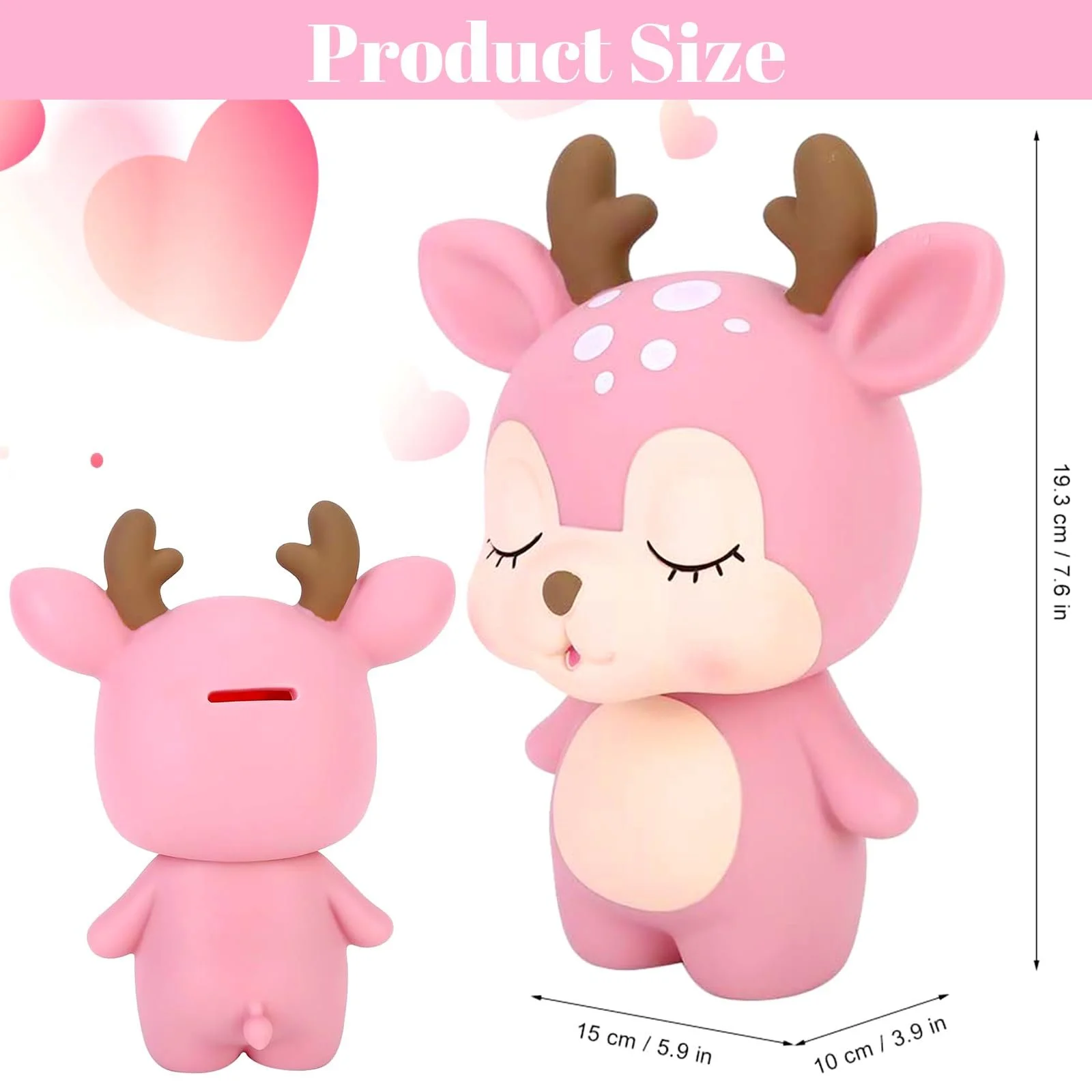 Скарбничка Deer PVC Рожева 10х15.4х19.3 см, фото №7