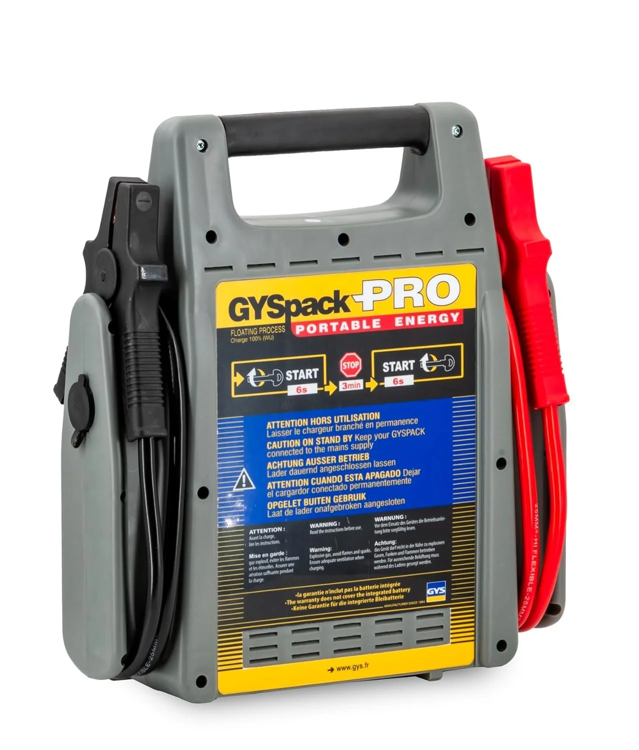 Пусковой стартер GYS Gyspack Pro 026155 с зарядным устройством / 600 А - 1750 А / 12 В / Серый, фото №5