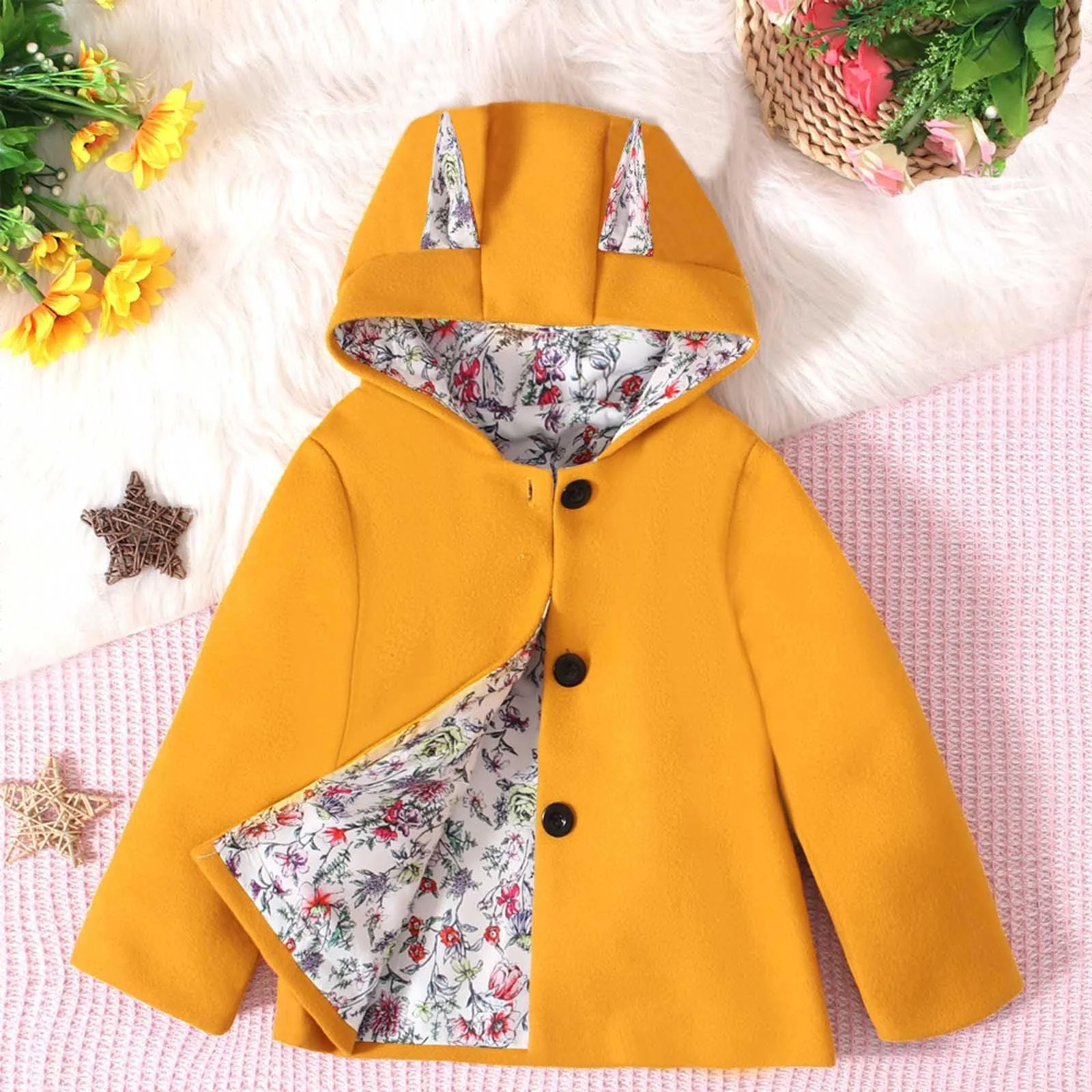 Пуховик для дівчинки - Тепле дизайнерське пальто на ґудзиках, фото №3 Пуховик для дівчинки - Тепле дизайнерське пальто на ґудзиках, фото №3