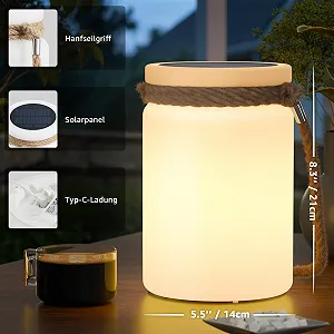 Настільна лампа Сонячна Вулична Бездротова 2-в-1 LED 8 кольорів IP44 Набір з 2 шт. synthetic.ua - Фото 1