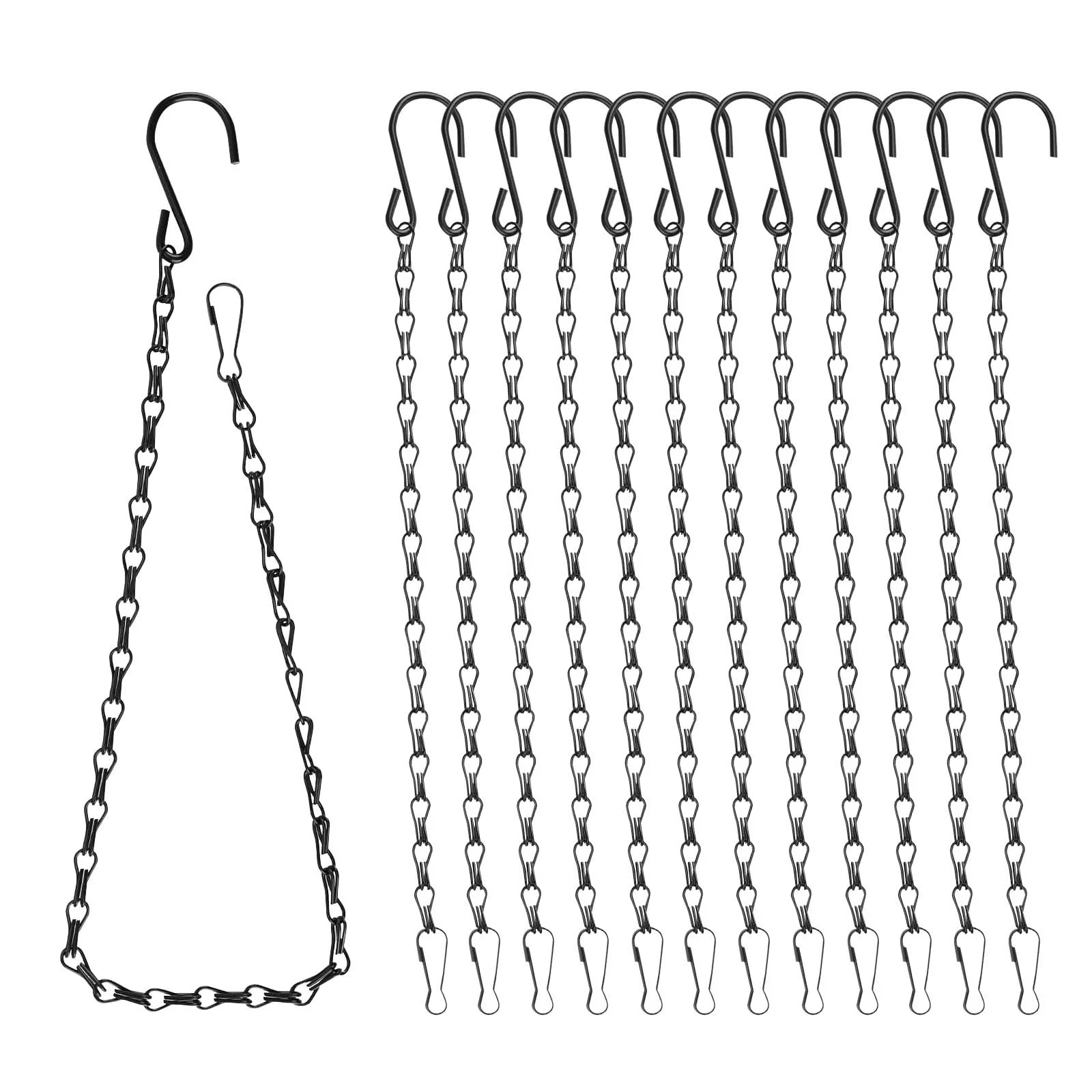 Цепи для подвешивания 12 шт. 42 cm Черные Металлические, фото №1