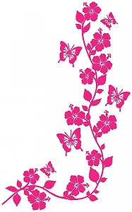 Наклейка на стіну Samunshi Flower Tendril 50 x 80 см рожева - Фото 1