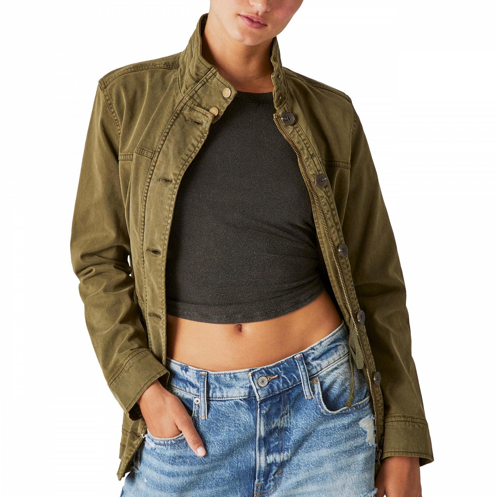 Жіноча Куртка Lucky Brand Utility з довгими рукавами та двома кишенями на ґудзиках, фото №4