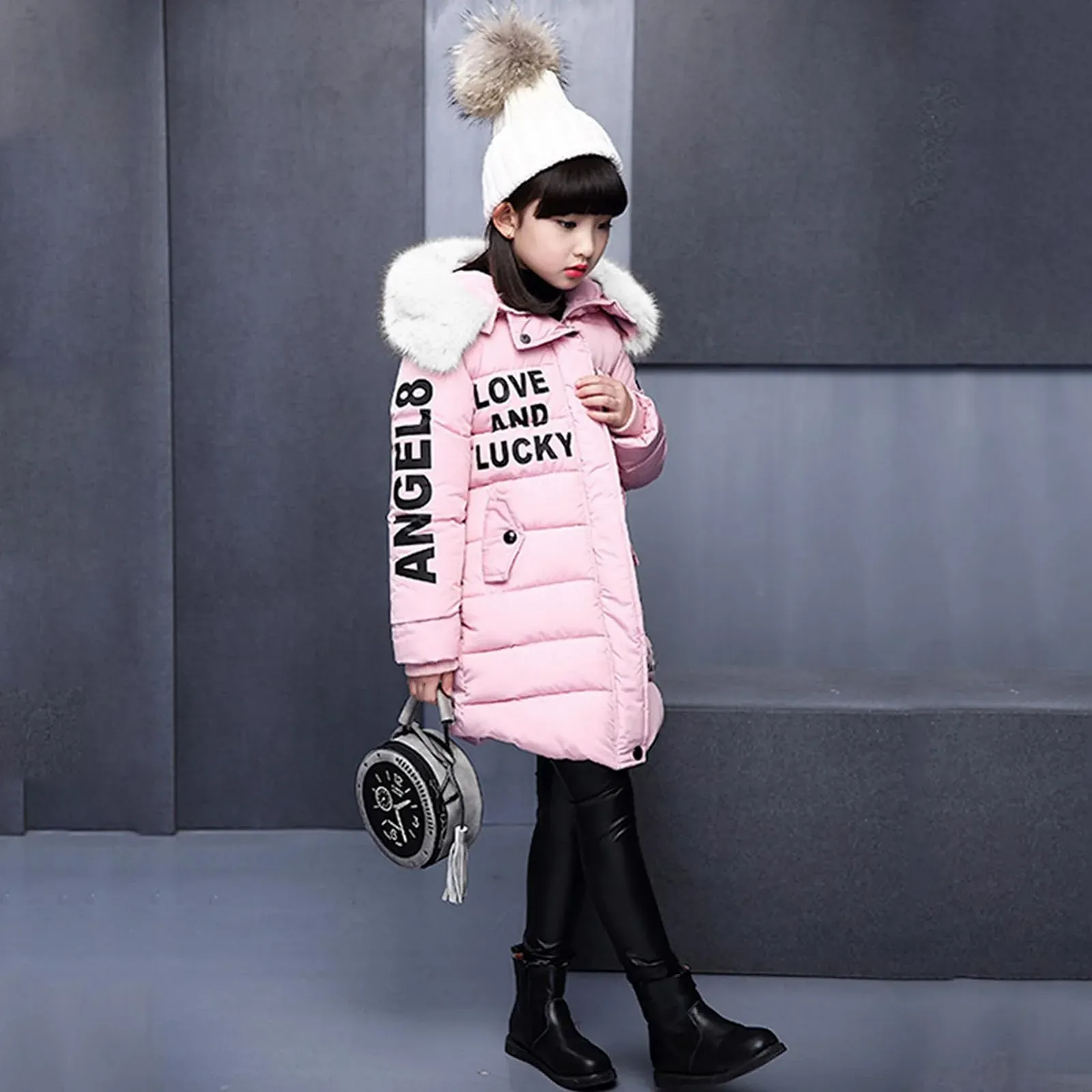 Утепленная теплая пуховая куртка для девочек SXSHUN, зимняя куртка с меховым капюшоном, детское зимнее пальто, пуховик, стеганая куртка, фото №5 Утепленная теплая пуховая куртка для девочек SXSHUN, зимняя куртка с меховым капюшоном, детское зимнее пальто, пуховик, стеганая куртка, фото №5