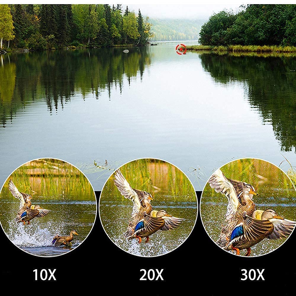Монокуляр-телескоп 10-30x42 HD Zoom Bak4 Prism FMC-объектив Водонепроницаемый Компактный со смартфон-адаптером и штативом черно-серый, фото №7