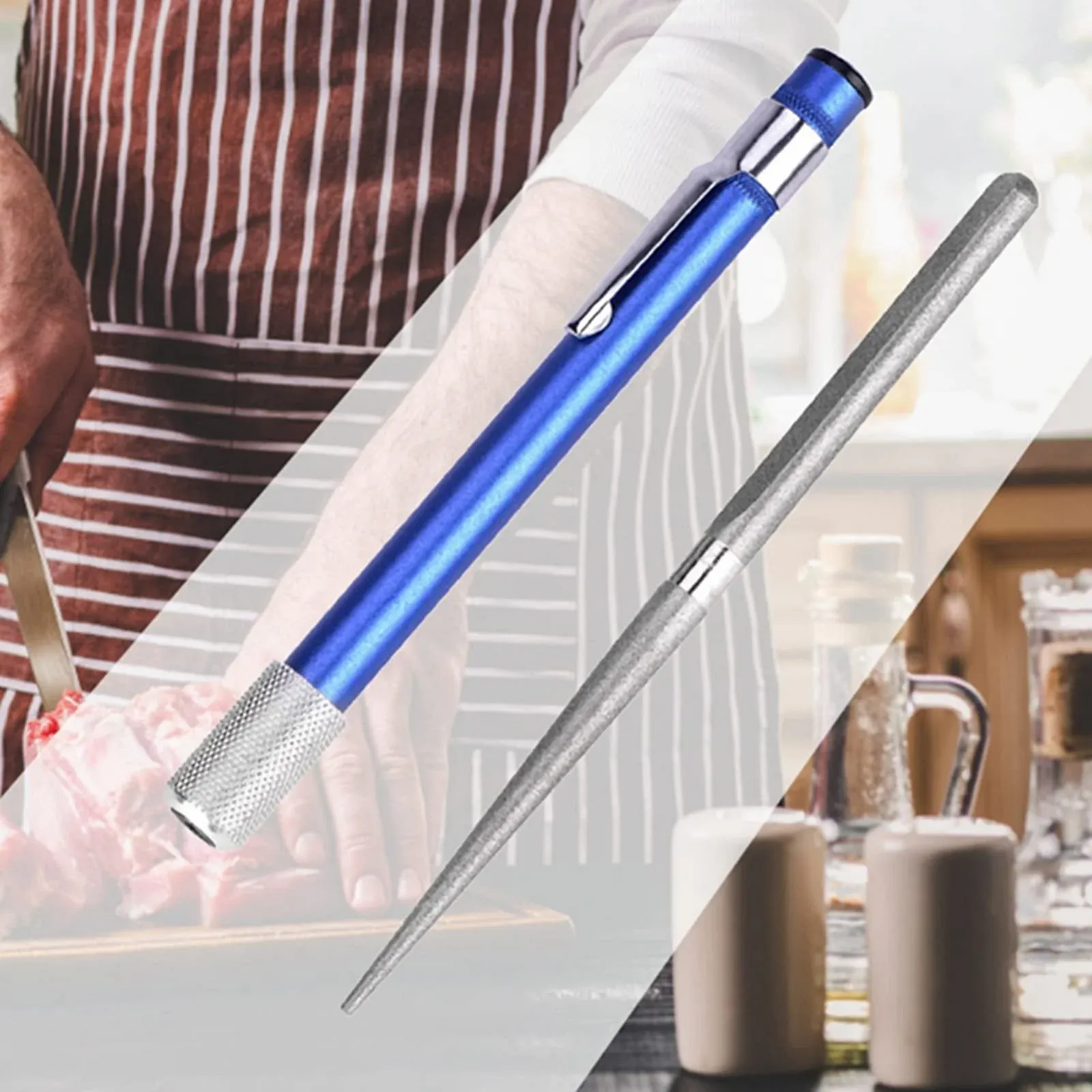 Точило-мусат алмазна у формі ручки портативна багатоцільова, фото №8