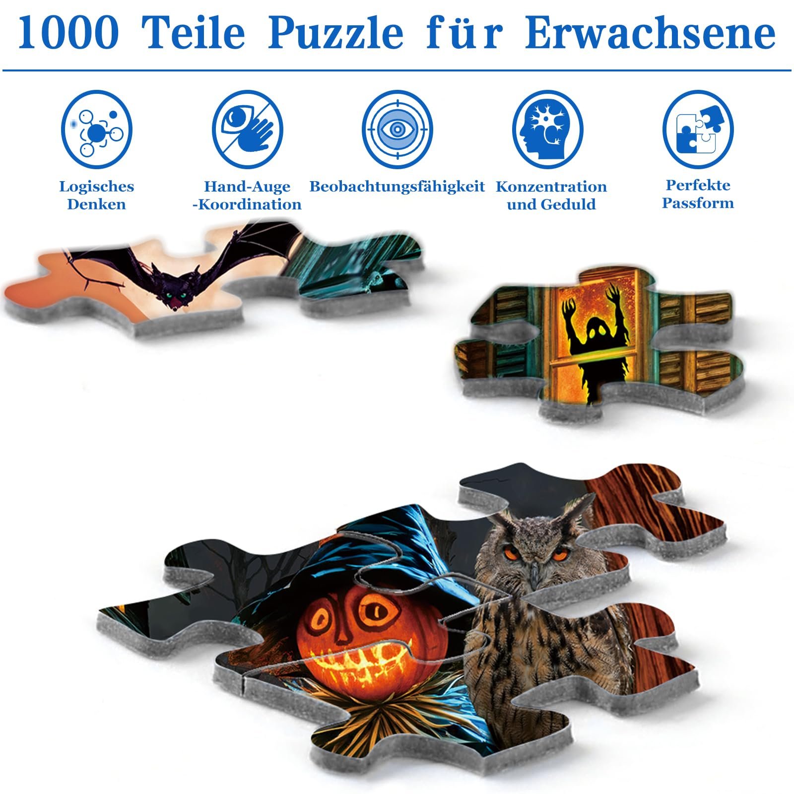 Пазл 1000 деталей для взрослых Halloween Nightmare Scary Ghost 70 x 50 см, фото №4 Пазл 1000 деталей для взрослых Halloween Nightmare Scary Ghost 70 x 50 см, фото №4