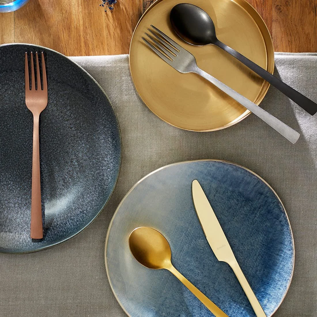 Набір столових приборів Amefa Manille 16 предметів Золотий PVD покриття Нержавіюча сталь на 4 персони, фото №6