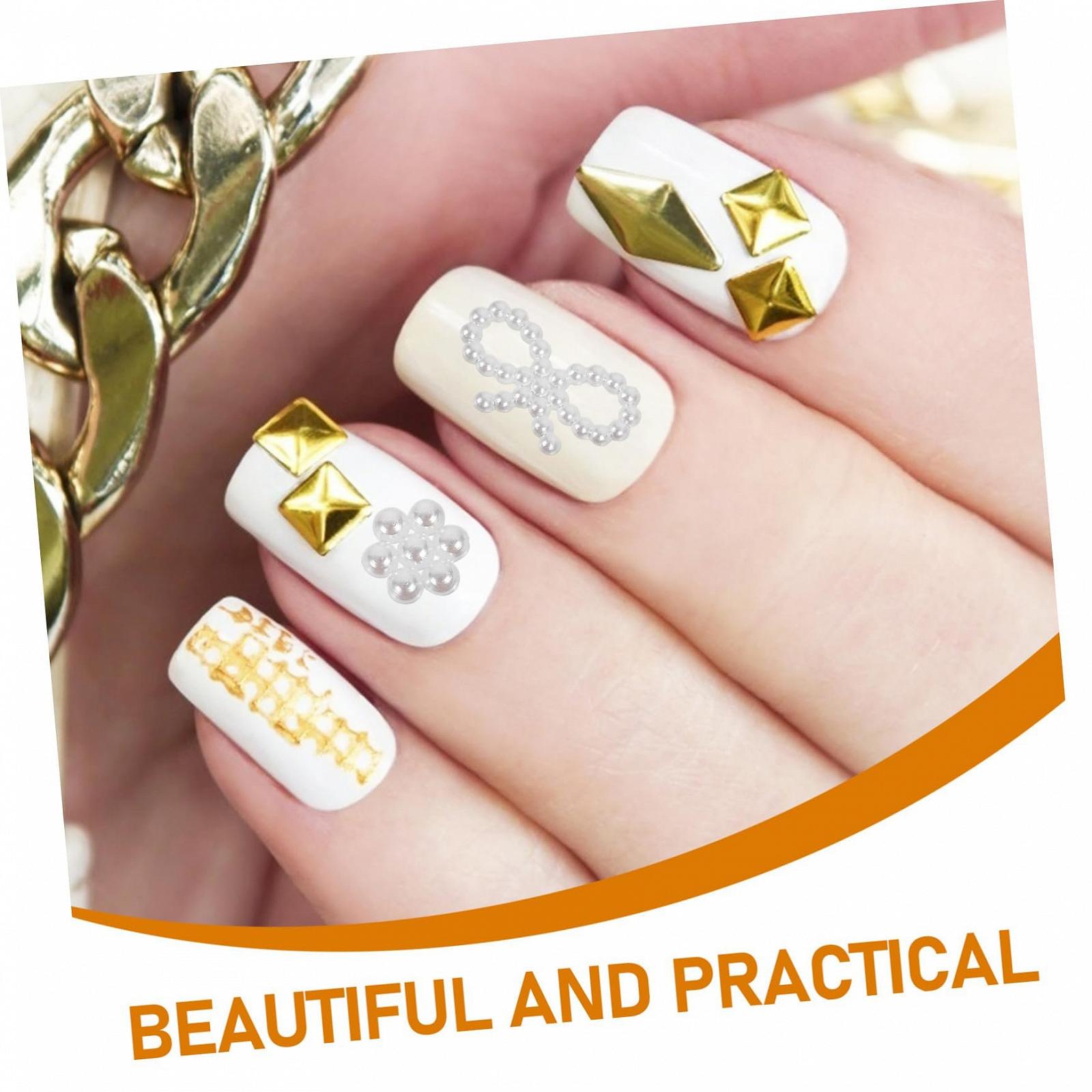 Набір для декорування нігтів Healeved, перлинно-білий, синтетичний матеріал, фото №6