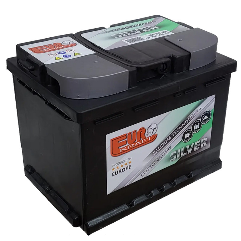 Аккумулятор стартерный 60Ah 6СТ-60 EUROKRAFT SILVER EN560A 242x175x190 з-д MONBAT Болгария 560 82 04, фото №1