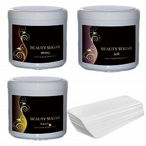 Набор для шугаринга Beauty Sugar Kennenlern Set 3 x 500 г + 100 полосок из флиса - Фото 1