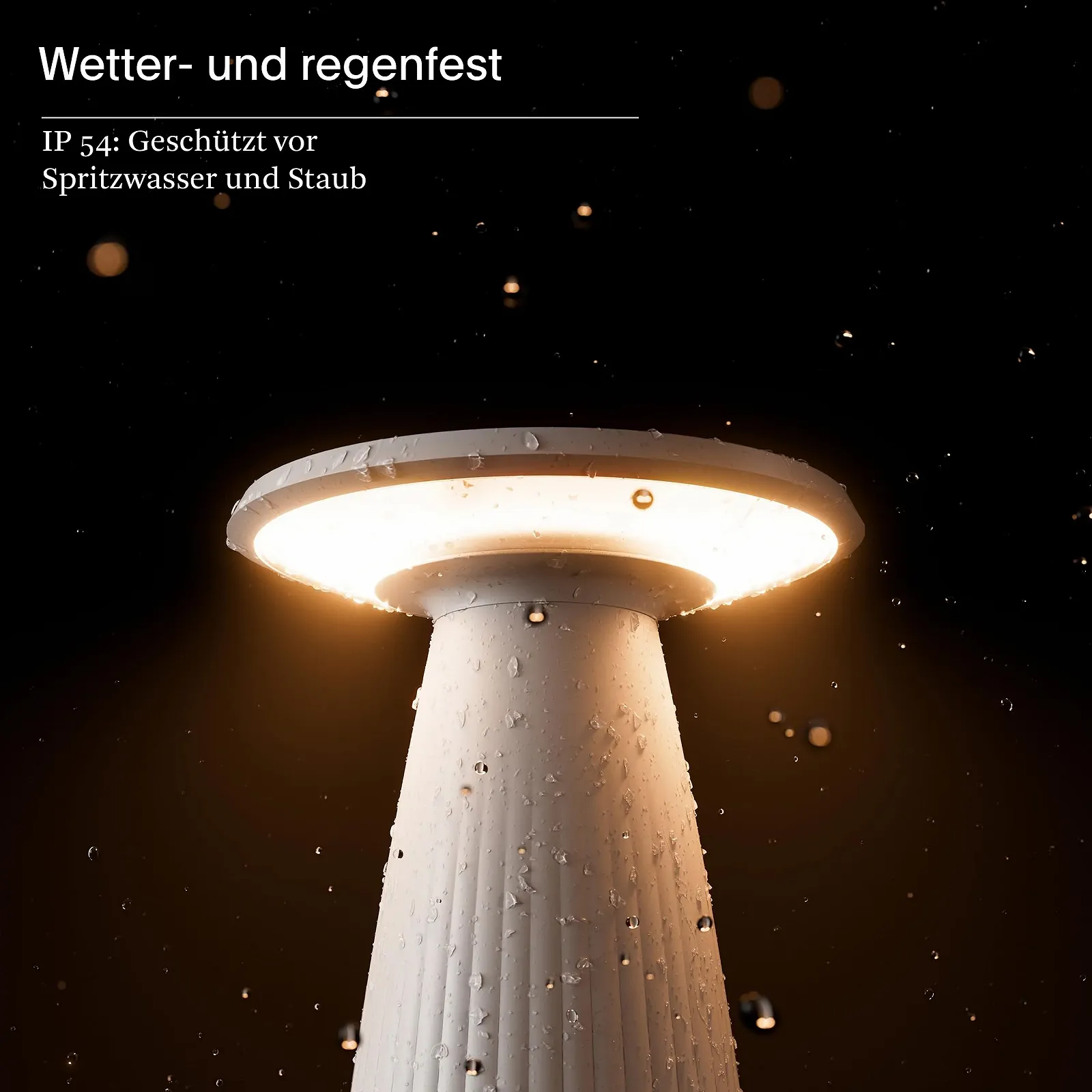 Настільна лампа SIGOR Nuflair LED Акумуляторна з регулюванням яскравості Ваза для квітів Indoor & Outdoor IP54 24 см Snow White, фото №6