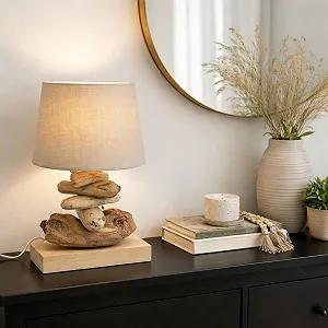 Настільна лампа Ручна робота Driftwood Light Grey synthetic.ua - Фото 1