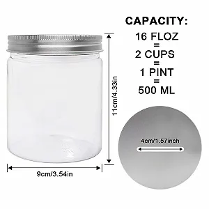Скарбничка Набір 4 шт прозора пластикова срібляста 500 мл synthetic.ua - Фото 1