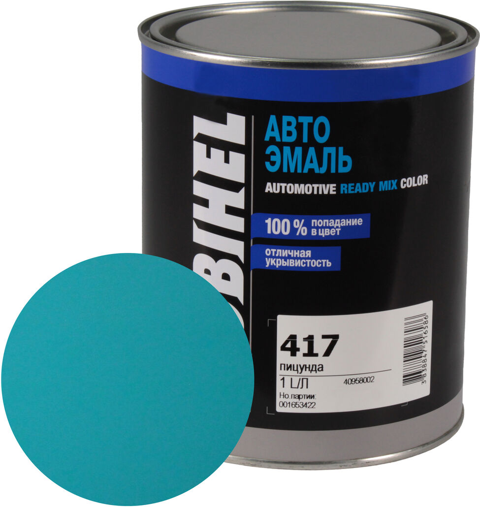 Автокраска алкидная HELIOS Mobihel 417 Пицунда 1л, фото №1