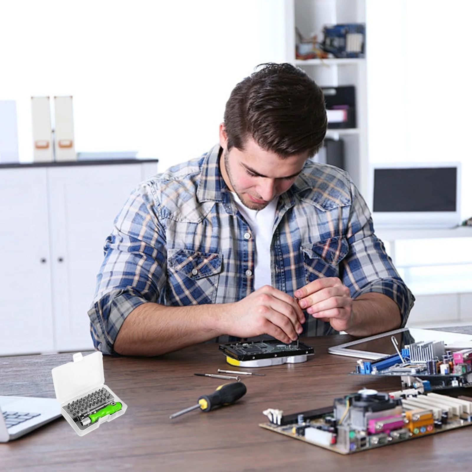 Набір прецизійних механічних викруток HASLED 32-в-1 з тріскачкою магнітний регульований, фото №7