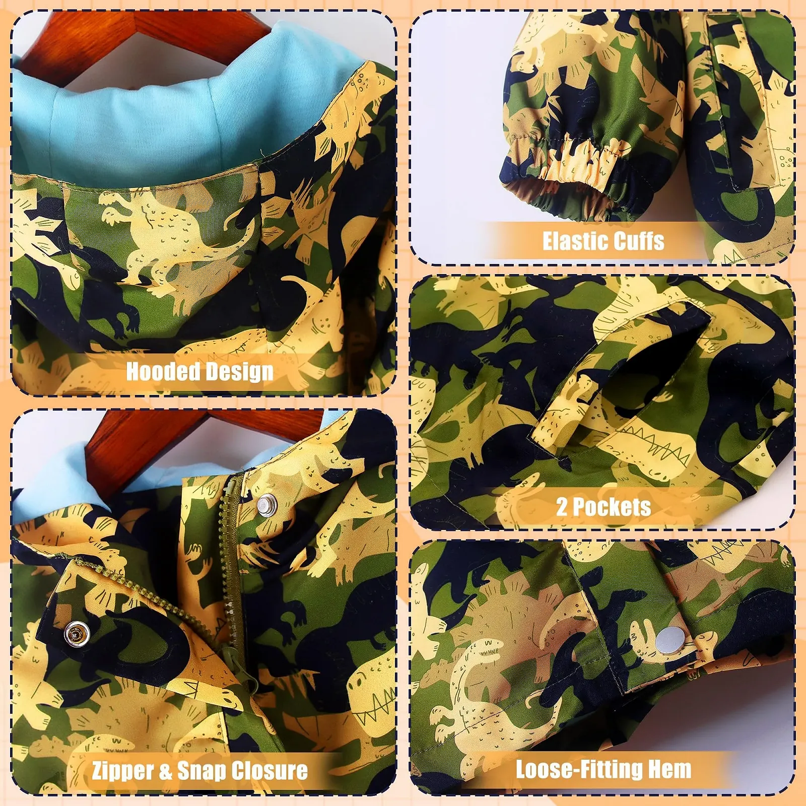 Водонепроникна дитяча куртка JinBei з капюшоном для хлопчиків, фото №4