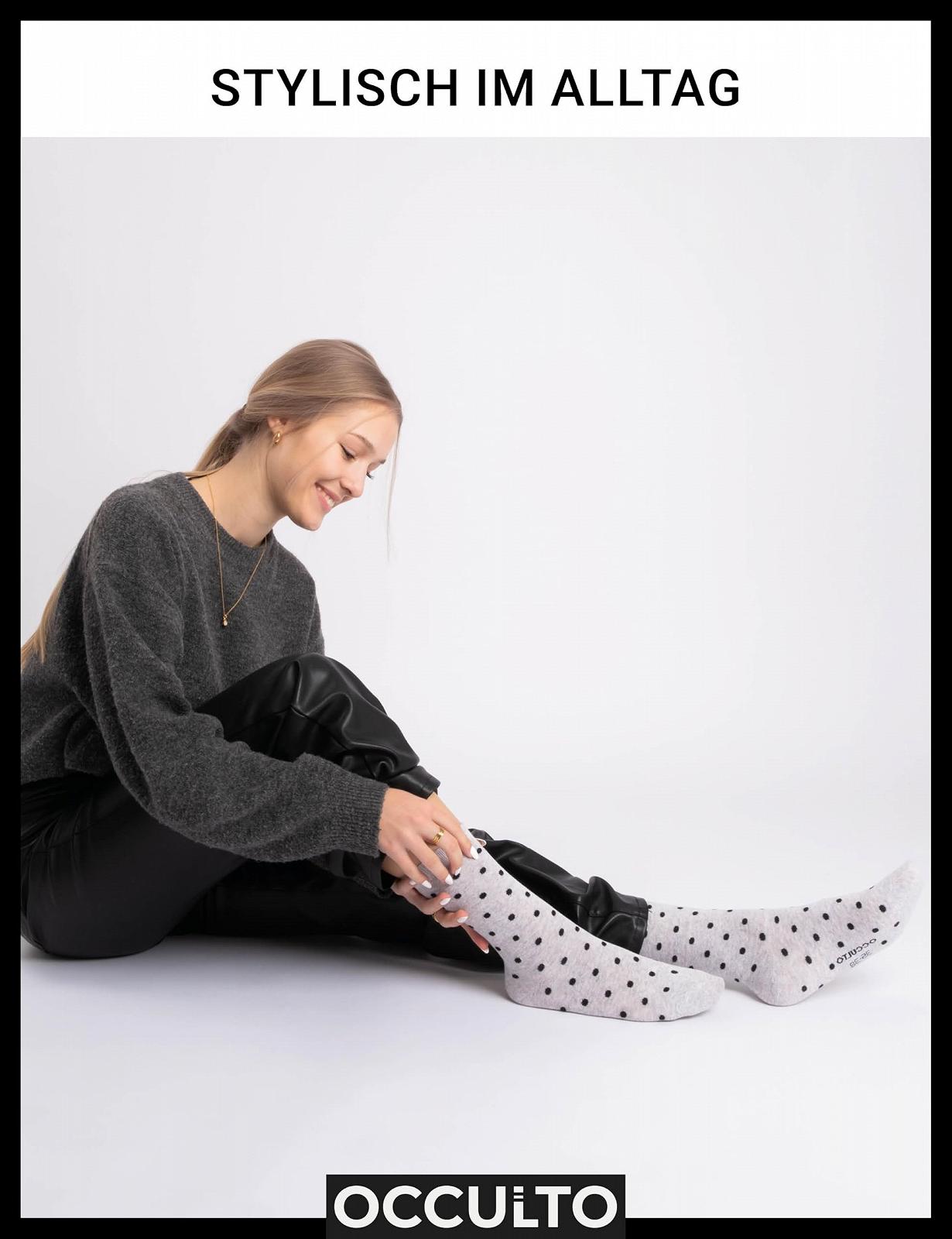 Носки Occulto Женские 10 пар Разноцветные в полоску, горошек, сердечки и с рождественскими мотивами, фото №6