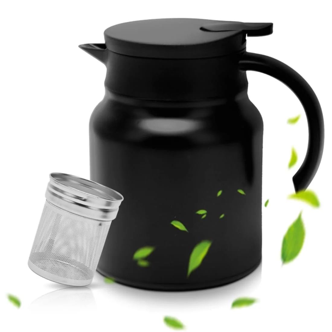 Термос-кавник RANJIMA 1 літр з фільтром-сіткою, нержавіюча сталь, фото №1