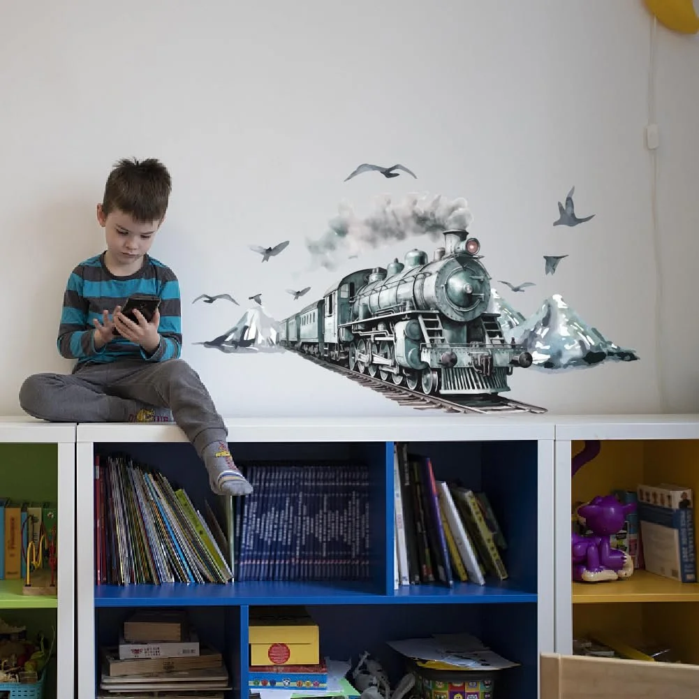 Наклейка на стіну SUPERDANT Vintage Train Blue, фото №4