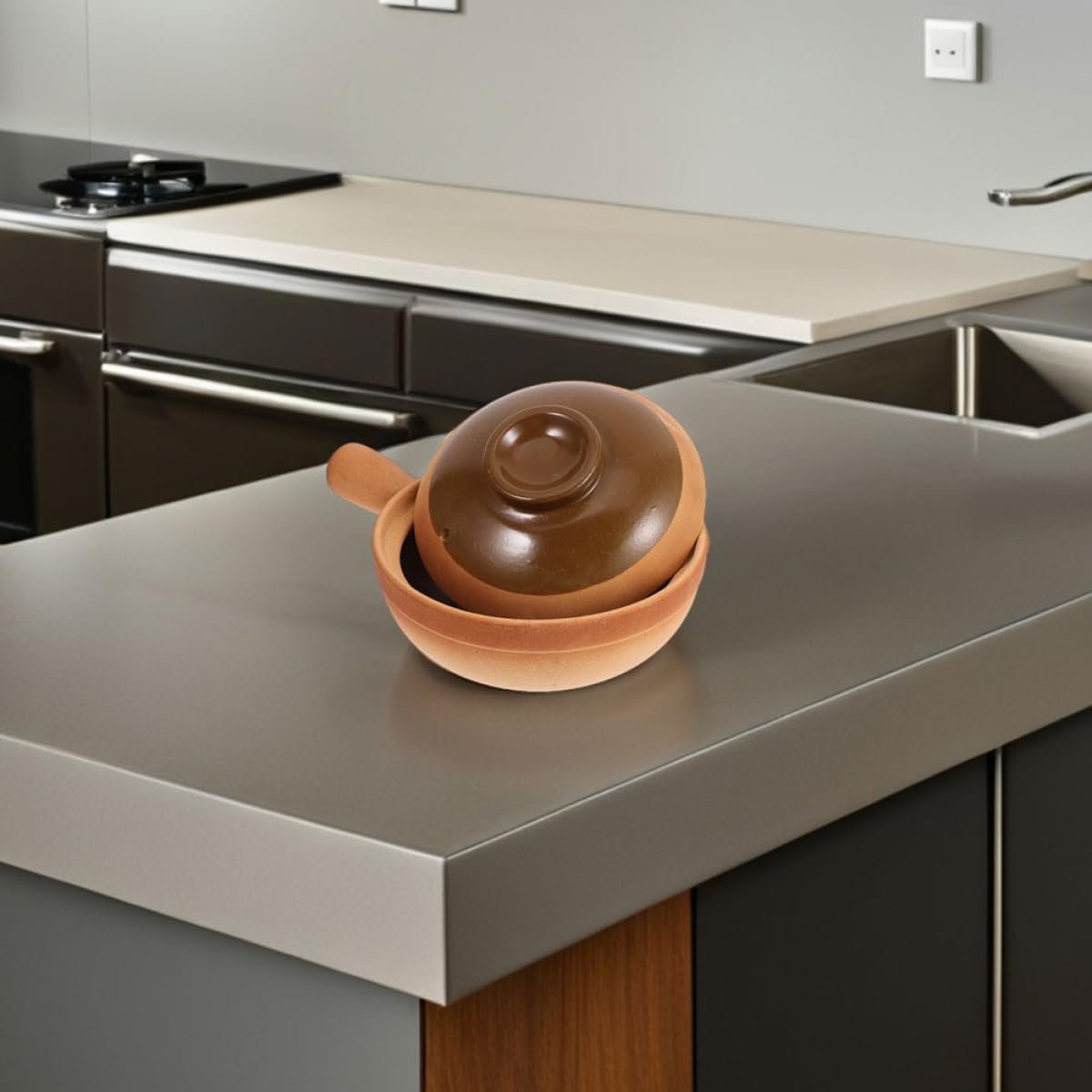 Кастрюля керамическая Toyvian традиционная с крышкой, цвет в ассортименте, фото №6