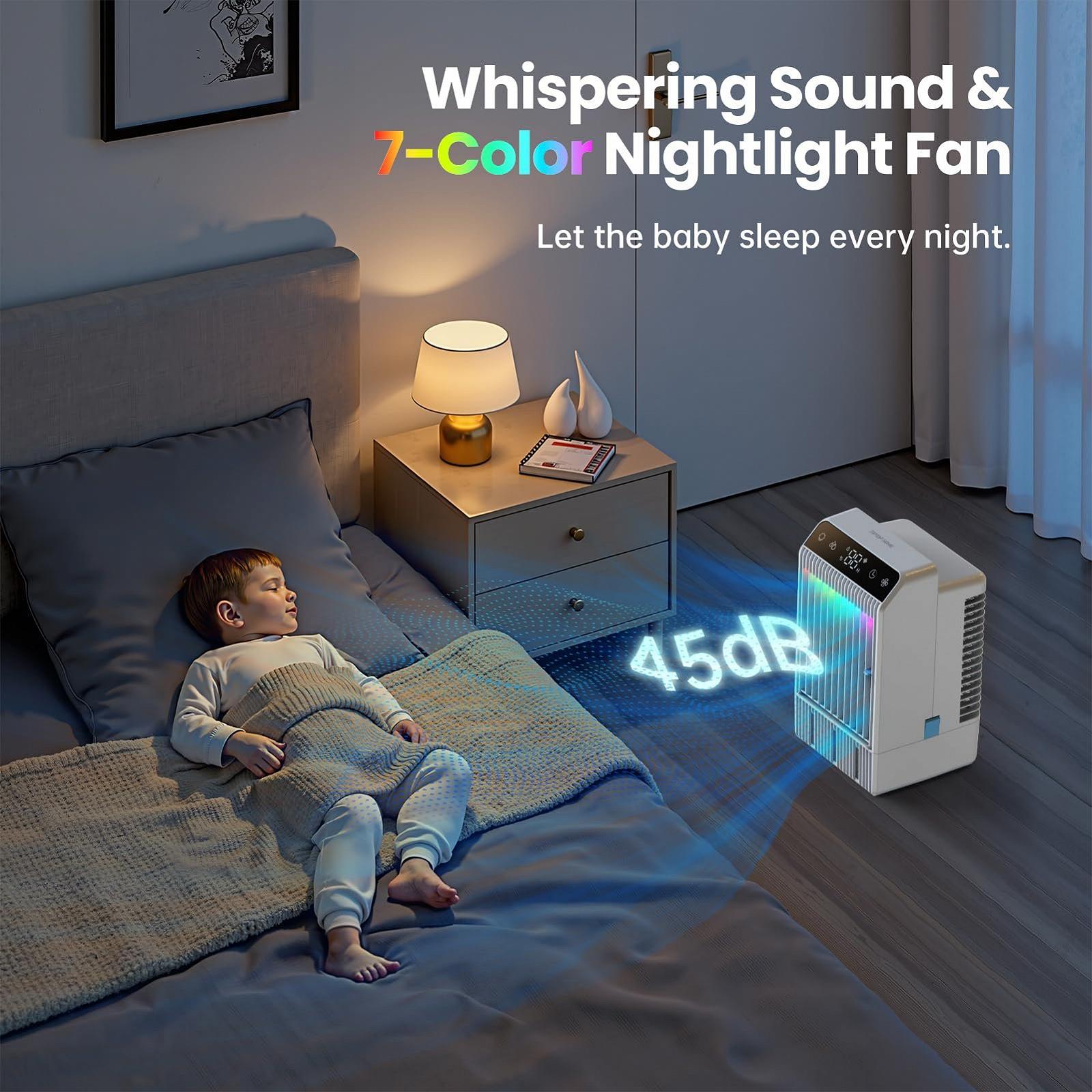 Мобільний міні-охолоджувач повітря 5-в-1 1000 мл 4 швидкості з дистанційним керуванням та таймером 12 год, фото №5