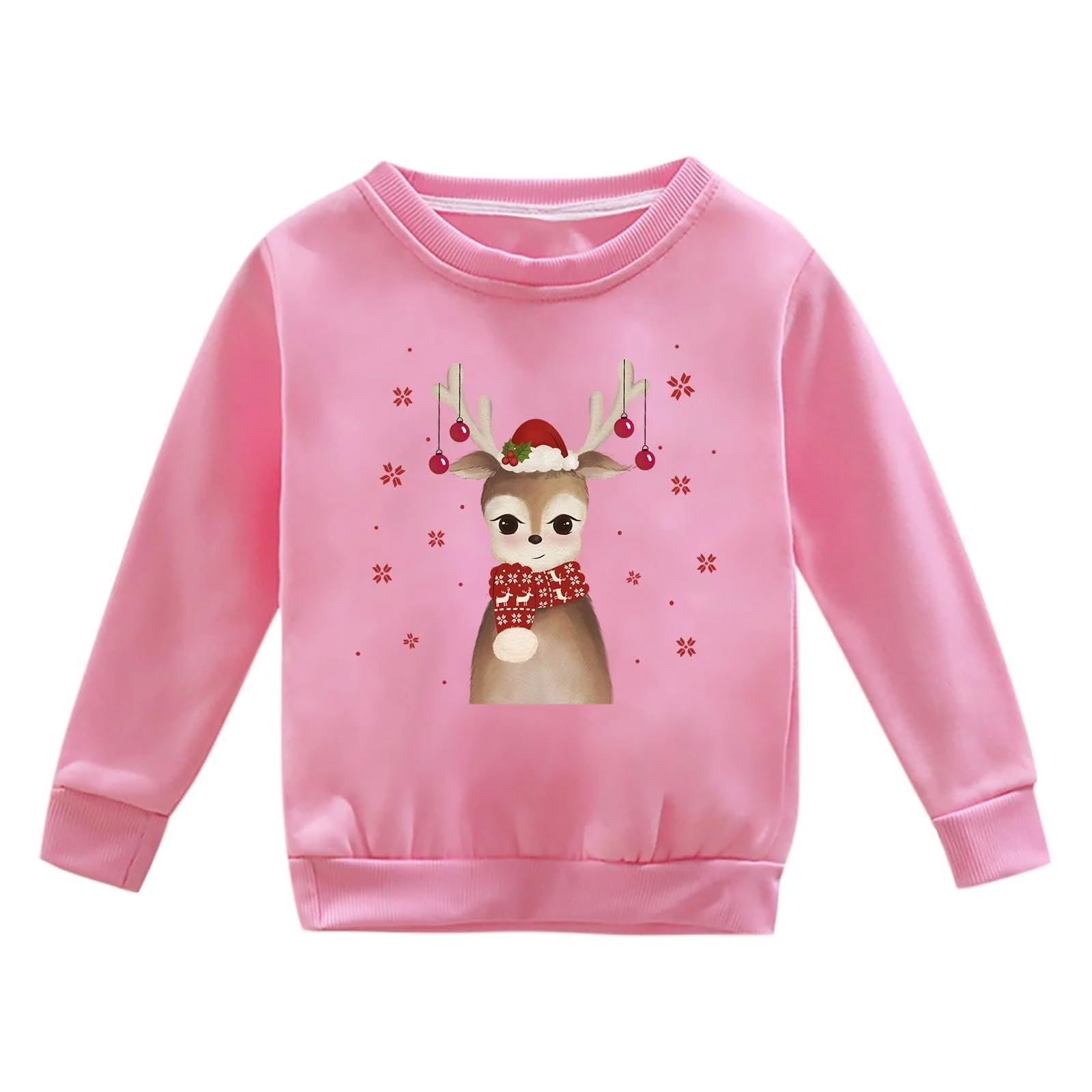 Пуловер з різдвяним візерунком і довгими рукавами для осені та зими, круглий виріз, фото №2