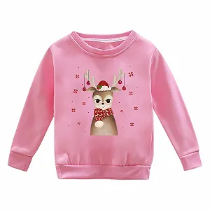 Пуловер для мальчиков с рождественским узором и длинными рукавами для осени и зимы, круглый вырез, теплый флисовый худи-мантия synthetic.ua - Фото 1