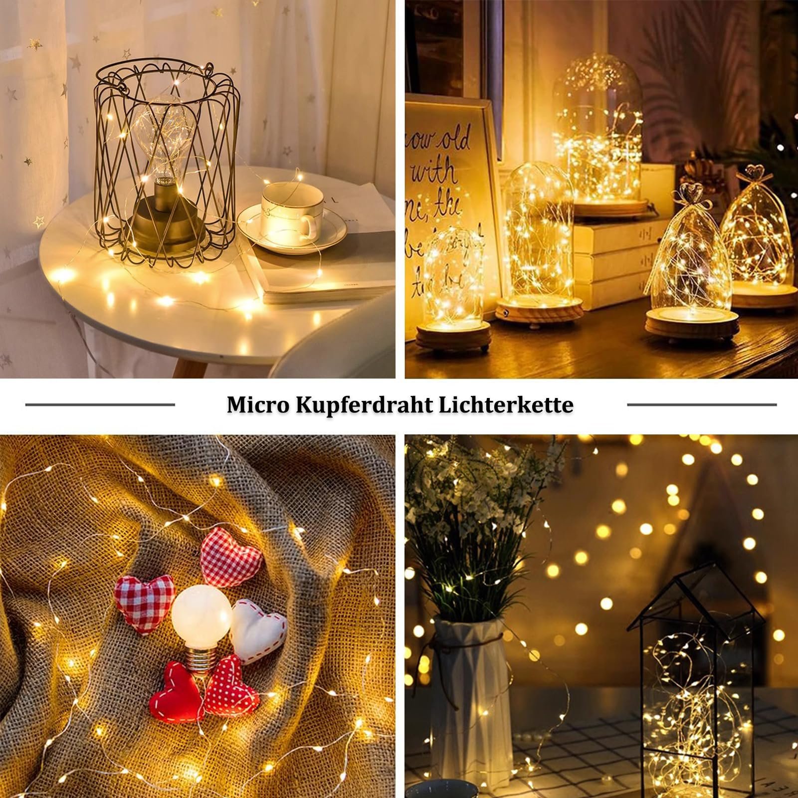 Гірлянда ENLACE, 3 шт., світлодіодна, на батарейках, 3 м, 30 LED, з мідного дроту, теплий білий, фото №7