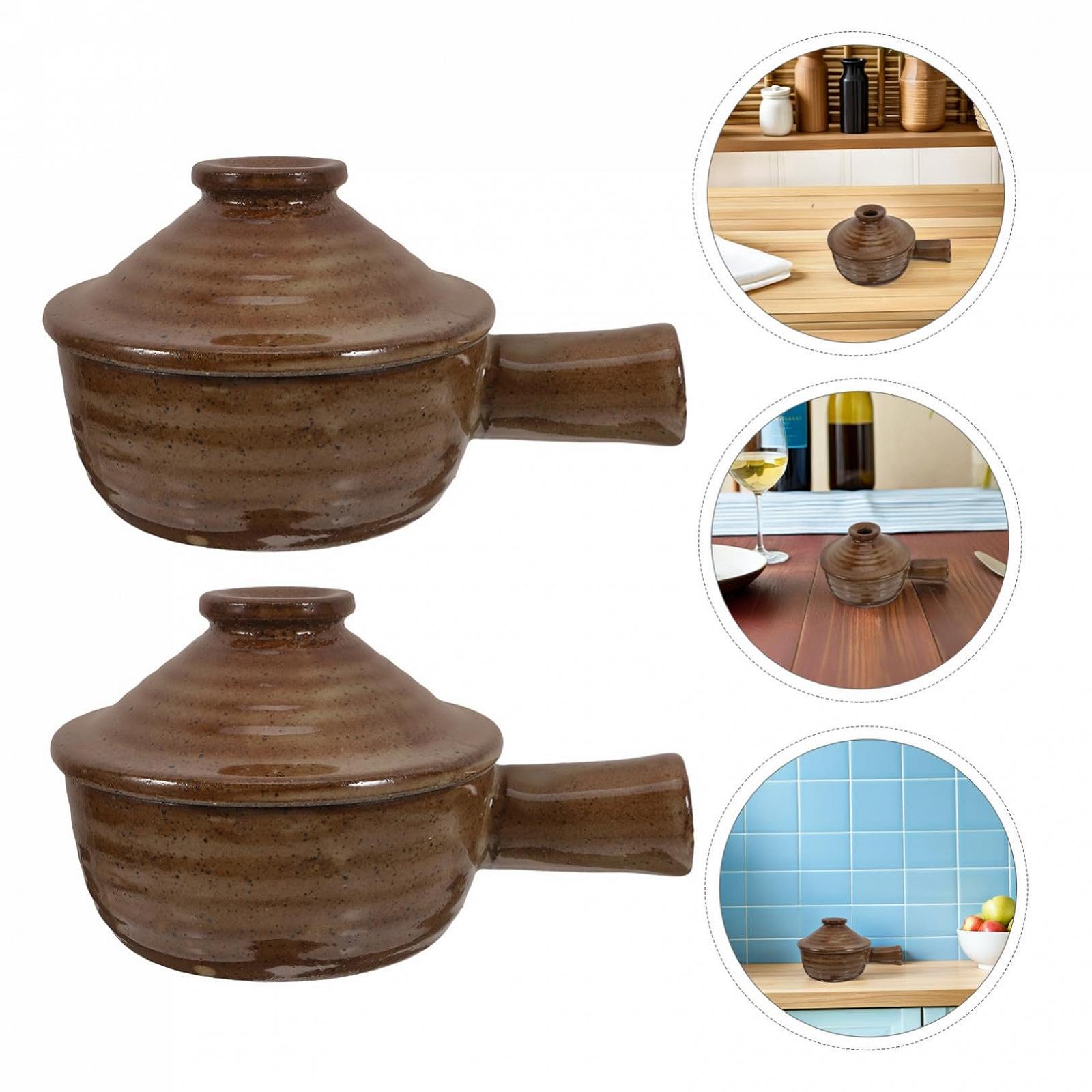 Ківш для тушкування Zerodeko керамічний Набір 2 шт. Круглий з кришкою, фото №8