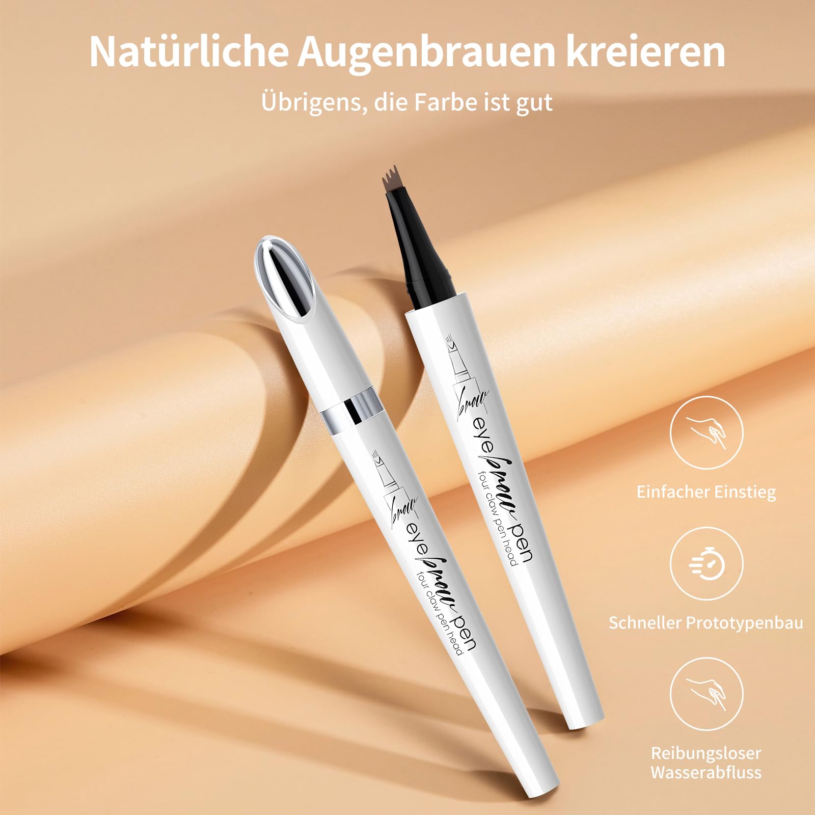 Олівець для брів 3D Microblading Contour Pen Водостійкий з 4-ма наконечниками Темна кава, C, фото №7