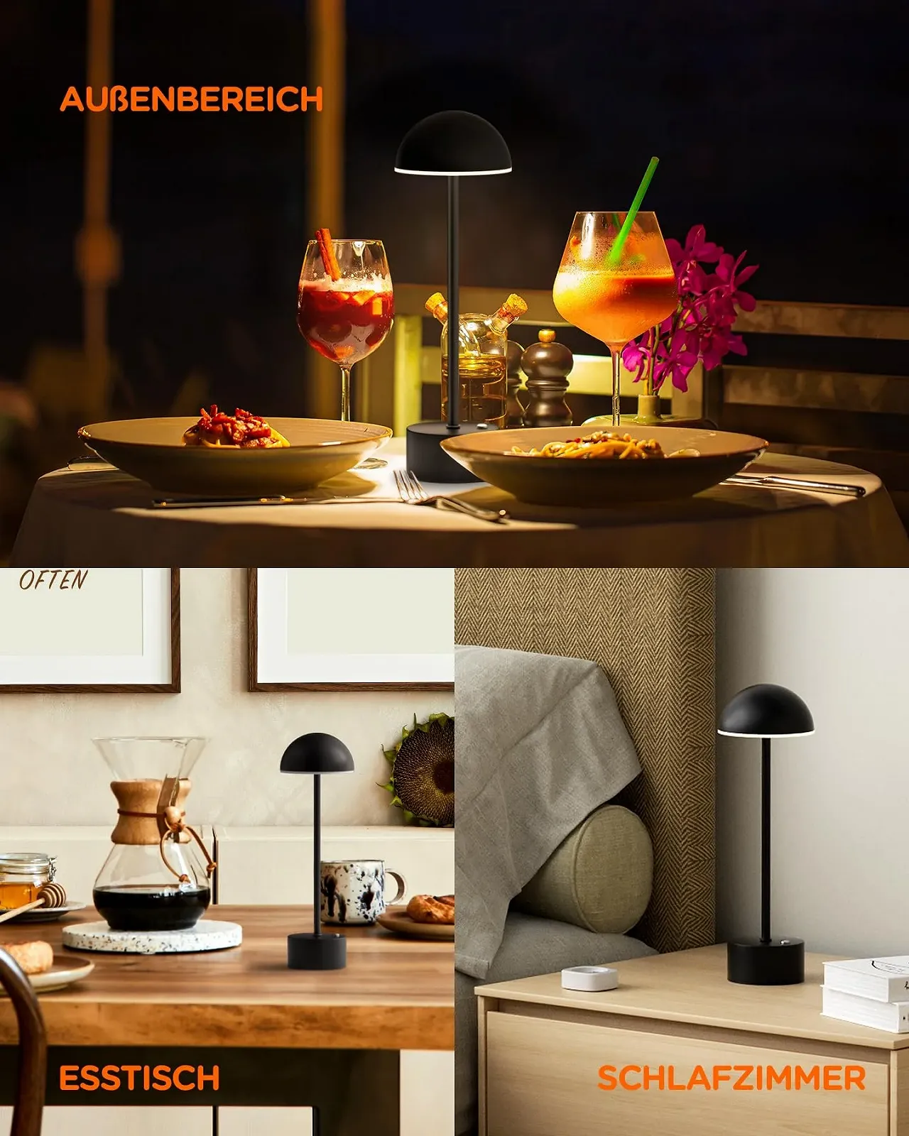 Настільна лампа LED tomons Бездротова Димування Сенсорне керування, фото №7